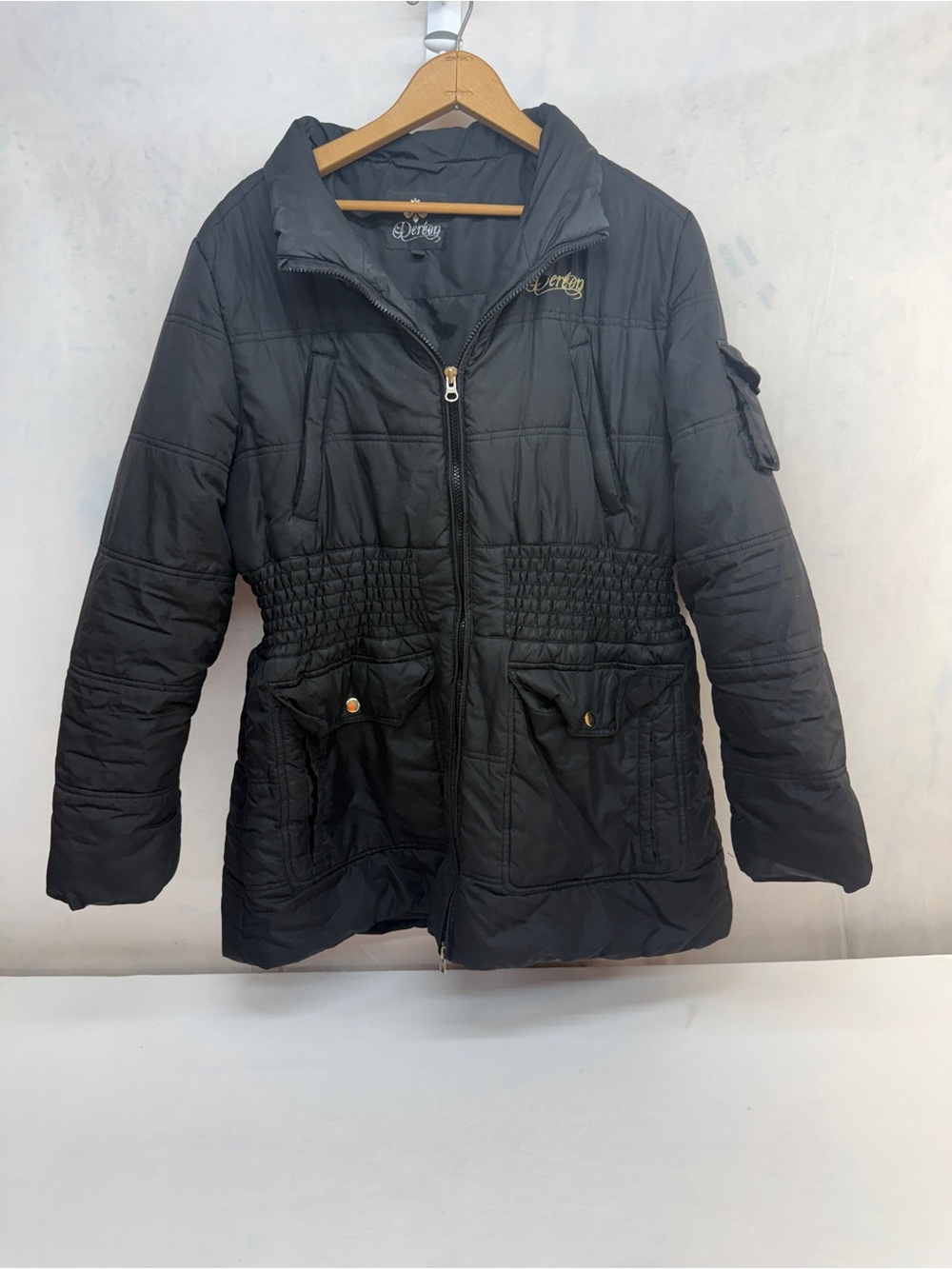 Dereon Black Quilted Puffer Jacket